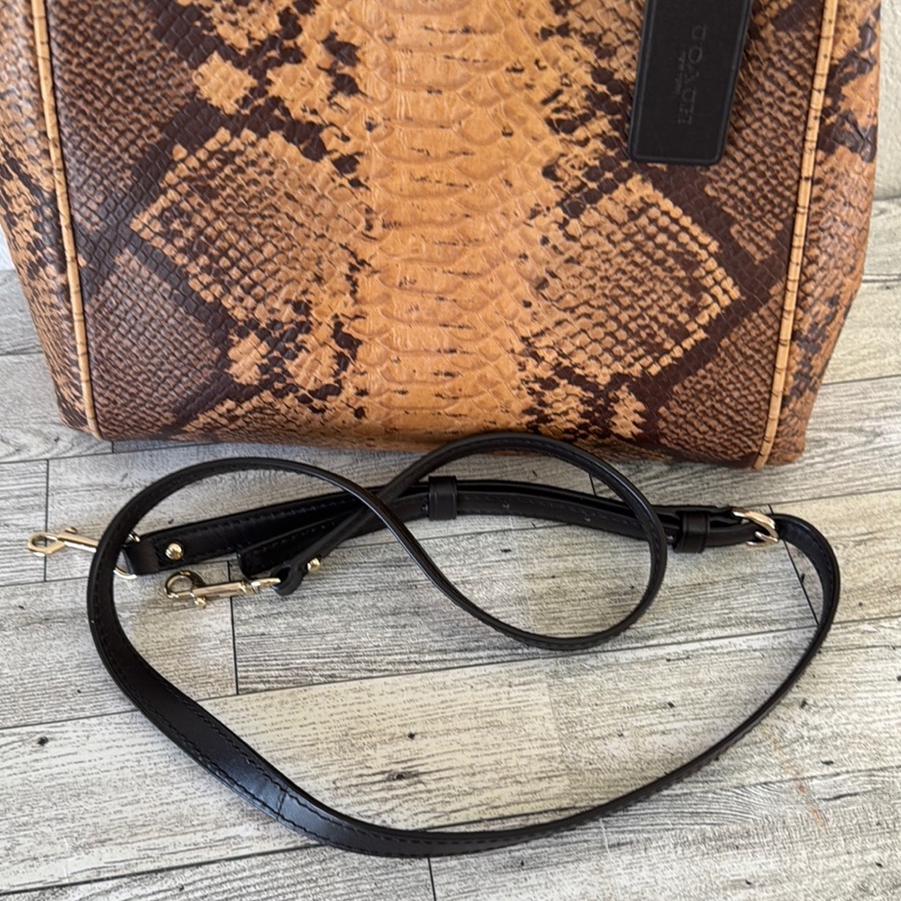Coach Minetta Python Embossed Leather Crossbody Bag - Picture 13 of 16